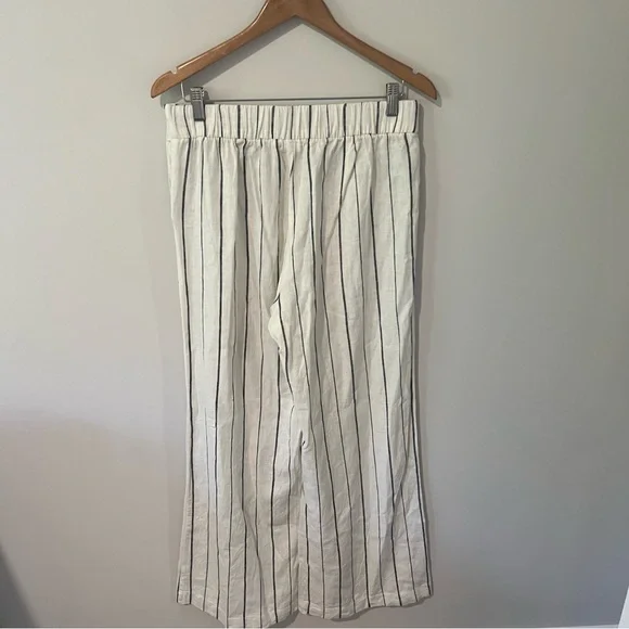 GAP WIDE LEG HIGH RISE LINEN BLEND PANTS - Picture 4 of 9